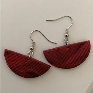 Polymer clay half moon earrings handmade new